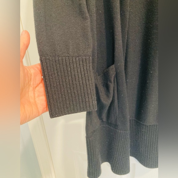 NWOT Eileen Fisher Open Cardigan With Pockets Black S/M - Picture 6 of 8